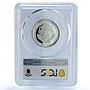 Costa Rica 5 colones New Carthage KM-191 Coronado PR 63 PCGS silver coin 1970