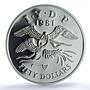 Caribbean States 50 dollars Disabled Persons Piefort PR 63 PCGS silver coin 1981