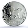 Indonesia 10000 rupiah Babi Rusa KM-45 Wildlife Pig PR 67 PCGS silver coin 1987