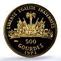 Haiti 500 gourdes Woman with Shell KM-109 PR 65 PCGS gold coin 1973