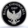 Indonesia 10000 rupiah Babi Rusa KM-45 Wildlife Pig PR 70 PCGS silver coin 1987