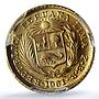 Peru 1/5 libra Republic Trade Coinage KM-210 FR-75 MS 64 PCGS gold coin 1961