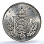 Brazil 2000 reis Pedro II KM-466 MS 63 PCGS silver coin 1865