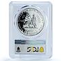 Ethiopia 5 dollars Emperor Menelik II KM-50 PR 68 PCGS silver coin 1972