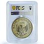 Indonesia 5000 rupiah Orangutan KM-40 Fauna Monkey MS 66 PCGS silver coin 1974
