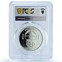 Mongolia 500 togrog Children of World KM-193 UNICEF PR 69 PCGS silver coin 1997