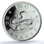 Macau 100 patacas Year Snake KM-44 Lunar Calendar PR 70 PCGS silver coin 1989