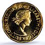 Great Britain 3 pence Elizabeth II KM-886 S- 4152 PR 66 PCGS brass coin 1953