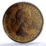 Great Britain 1 penny Elizabeth II KM-883 S- 4154 PR 65 PCGS bronze coin 1953