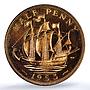 Great Britain 1/2 penny Elizabeth II KM-882 S-4155 PR 65 PCGS bronze coin 1953