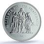 France 50 francs Hercules KM-941.1 Gad-882 F-427 MS 65 PCGS silver coin 1974