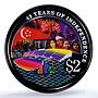 Singapore 2 dollars Independence KM-193a Anniversary Flag PR70 PCGS Ag coin 2007