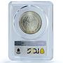 Mexico 50 pesos Oil Industry KM-532 Monument MS 65 PCGS silver coin 1988