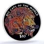 Sierra Leone 10 dollars Lion Coloured KM-246.1 Cat PR 69 PCGS silver coin 2001