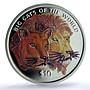 Sierra Leone 10 dollars Lion Coloured KM-246.1 Cat PR 69 PCGS silver coin 2001
