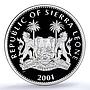 Sierra Leone 10 dollars Cheetah Coloured KM-248.2 Cat PR69 PCGS silver coin 2001