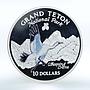 Cook Islands 10 dollars National Park Grand Teton silver coin 1998