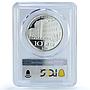 Romania 10 lei Cluj University KM-460 Building PR 70 PCGS silver coin 2019
