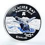 Cook Islands 10 dollars National Park Glacier Bay silver coin 1997