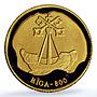 Latvia 10 latu Riga KM-29 Anniversary City Ship PR 69 PCGS gold coin 1998