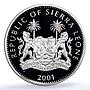 Sierra Leone 10 dollars Cougar Coloured KM-249.1 Cat PR 69 PCGS silver coin 2001