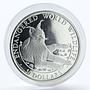 Cook Islands 50 dollars Wildlife Series European Lynx silver coin 1990
