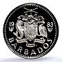 Barbados 5 dollars Elizabeth II KM-16a Fountain PR 69 PCGS silver coin 1983