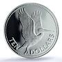 Barbados 10 dollars Elizabeth II KM-36a Pelican Bird PR 69 PCGS silver coin 1983