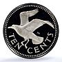 Barbados 10 cents Elizabeth II KM-12 Gull Bird PR 70 PCGS CuNi coin 1983