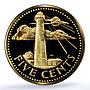 Barbados 5 cents Elizabeth II KM_11 Lighthouse PR 70 PCGS brass coin 1983