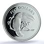 Belize 5 dollars Elizabeth II KM-44a Toucan Bird PR 69 PCGS silver coin 1981