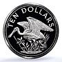 Belize 10 dollars Elizabeth II KM-65a Spoonbill Bird PR 70 PCGS silver coin 1981