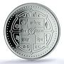 Nepal 1500 rupees Lord Buddha KM-1158 Religion PR 70 PCGS silver coin 2001