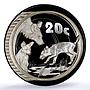 South Africa 20 cents Wild Dog KM-322 Wildlife Fauna PR 69 PCGS silver coin 2005