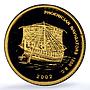 Ghana 500 sika Phoenician Navigators X#18 Ship Clipper PR 69 PCGS gold coin 2002