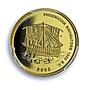 Ghana 500 sika Phoenician Navigators X#18 Ship Clipper PR 69 PCGS gold coin 2002