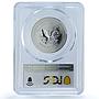 Albania 100 leke European Integration KM-84 Dove Bird MS69 PCGS silver coin 2001