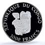Congo 1000 francs Panther Coloured KM-25 Fauna Cat PR 69 PCGS silver coin 1996