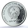 Vietnam 100 dong Caracal Coloured KM-48 Fauna Cat PR 69 PCGS silver coin 1996