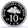 Malaysia 10 sen Republic KM-51a PR 68 PCGS silver coin 1992