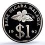 Malaysia 1 ringgit Republic KM-54a PR 67 PCGS silver coin 1992