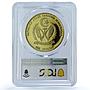 Saharawi 100 pesetas Embarcacion Antigua KM-25 Ship PR 68 PCGS brass coin 1990