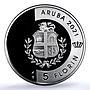Aruba 5 florins Yuwana KM-68 Wildlife Fauna Lizard PR 70 PCGS silver coin 2021