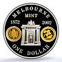 Australia 1 dollar Melbourne Mint Gilt KM-660 PR 70 PCGS silver coin 2002