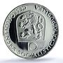 Czechoslovakia 10 korun Prague Theater Godess Chariot PR66 PCGS silver coin 1968