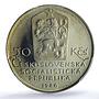 Czechoslovakia 50 korun Telc City Buildings Architecture PR69 PCGS Ag coin 1986