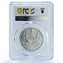 Slovakia 200 korun Endangered Wildlife Stork Bird Feeding MS65 PCGS Ag coin 1995