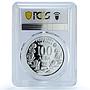 Bulgaria 100 leva The Radetsky Steam Liner Ship PR67 PCGS silver coin 1992