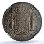 Mexico 8 reales State Coinage Fernando VII Coat of Arms HJ AU58 NGC Ag coin 1810