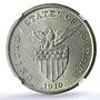 Philippines US 1 peso Republic Coinage Walking Liberty AU58 NGC silver coin 1910